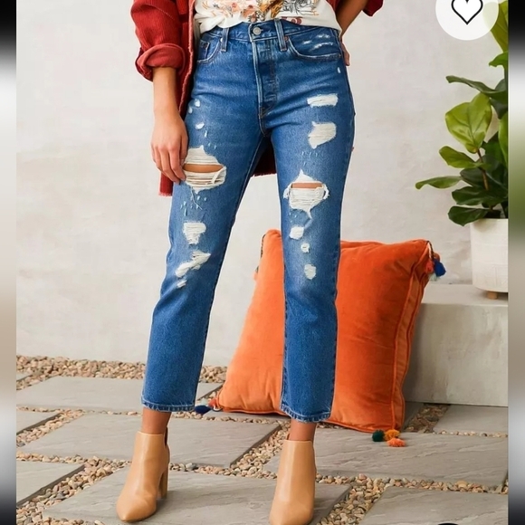 Nwts 501 Levis High Rise Straight Leg Cropped 31x26 - Picture 10 of 11